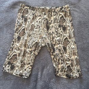 Large , snake print biker shorts